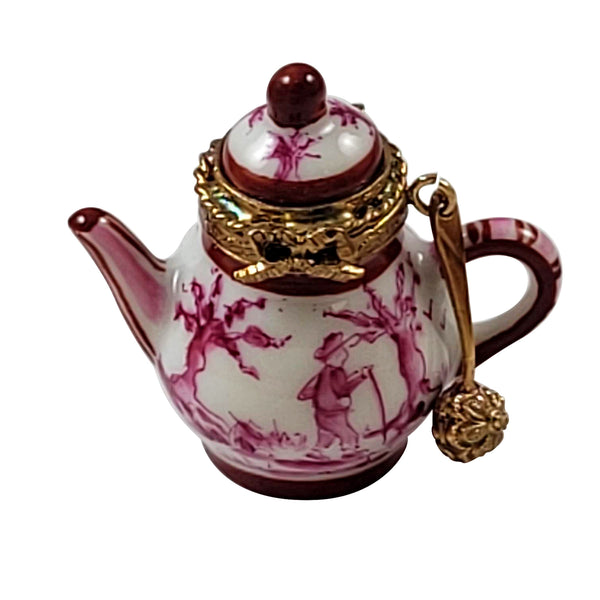 Load image into Gallery viewer, Rochard "Pink Toile Teapot" Limoges Box