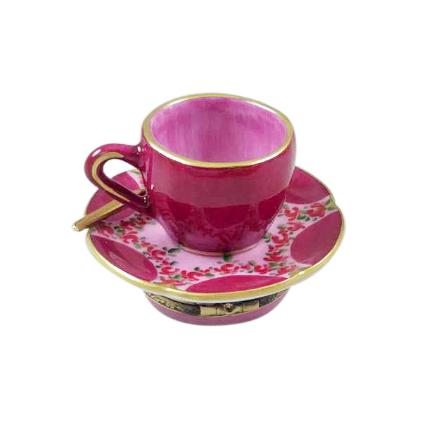 Load image into Gallery viewer, Rochard "Valentine's "LOVE" Tea Cup with Spoon and Heart Sugar Cube" Limoges Box