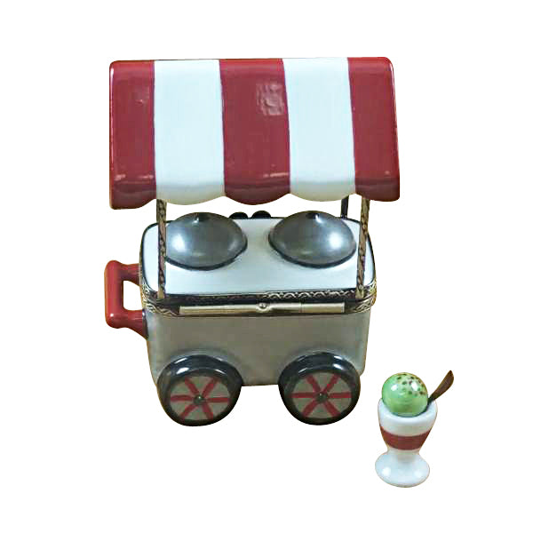 Load image into Gallery viewer, Rochard "Ice Cream Cart with Removable Ice Cream Cup with Spoon" Limoges Box