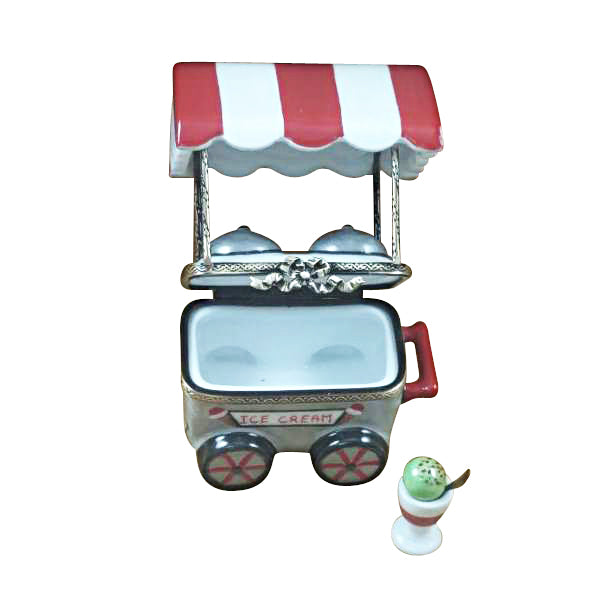 Load image into Gallery viewer, Rochard "Ice Cream Cart with Removable Ice Cream Cup with Spoon" Limoges Box