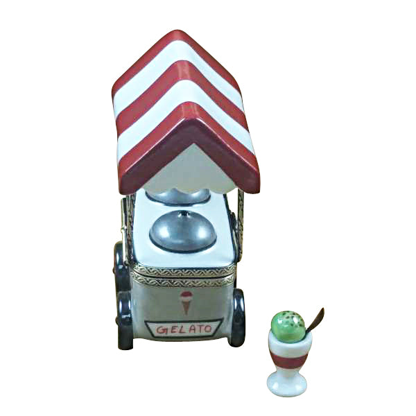 Load image into Gallery viewer, Rochard "Ice Cream Cart with Removable Ice Cream Cup with Spoon" Limoges Box