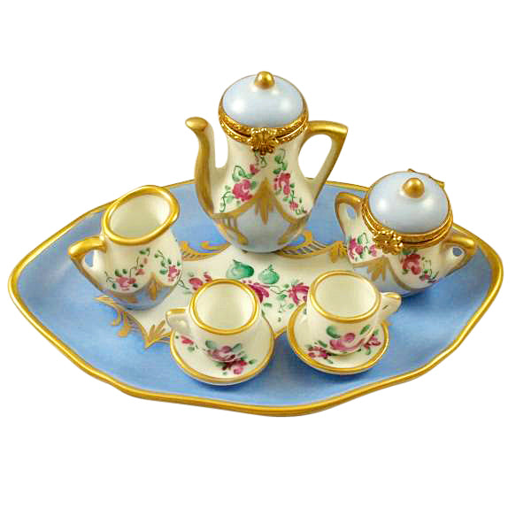 Load image into Gallery viewer, Rochard "Light Blue, 8 Piece Tea Set" Limoges Box