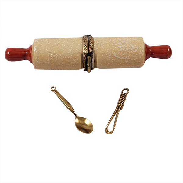 Load image into Gallery viewer, Rochard "Rolling Pin with Brass Whisk and Spoon" Limoges Box
