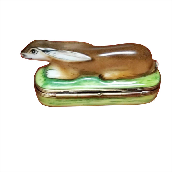 Load image into Gallery viewer, Bunny on Oblong Box Limoges Box