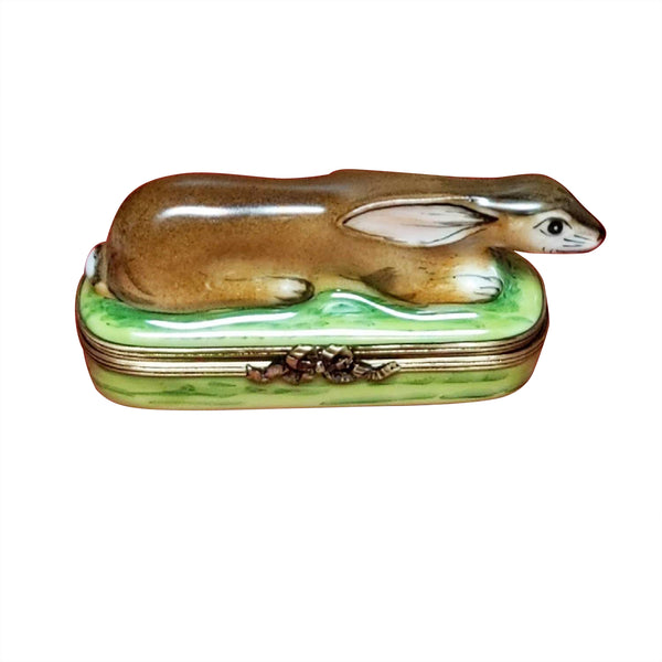 Load image into Gallery viewer, Bunny on Oblong Box Limoges Box