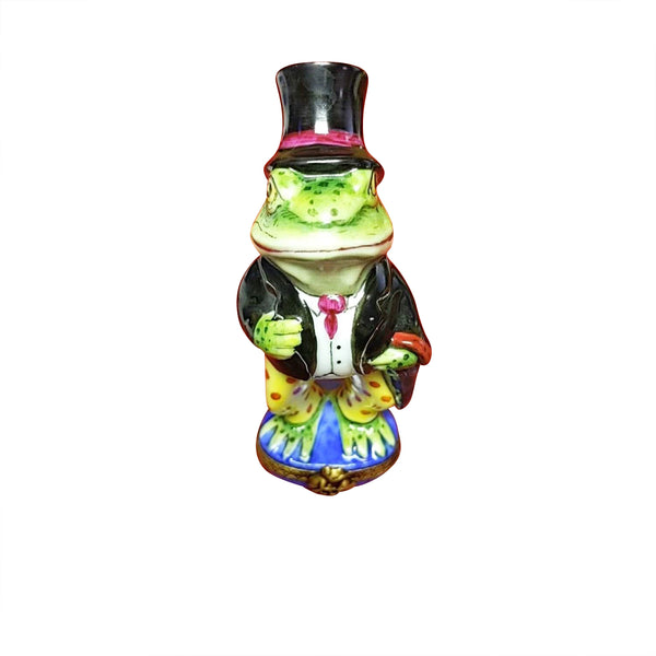 Load image into Gallery viewer, Mr. Frog with Top Hat Limoges Box