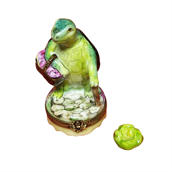 Load image into Gallery viewer, Mrs. Turtle Shopping with Basket Limoges Box