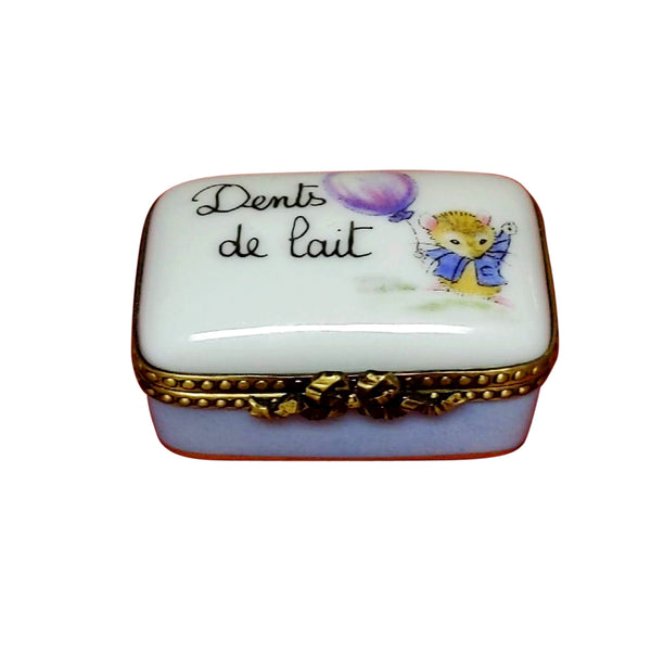 Load image into Gallery viewer, Dents De Lait Blue Rectangle Limoges Box