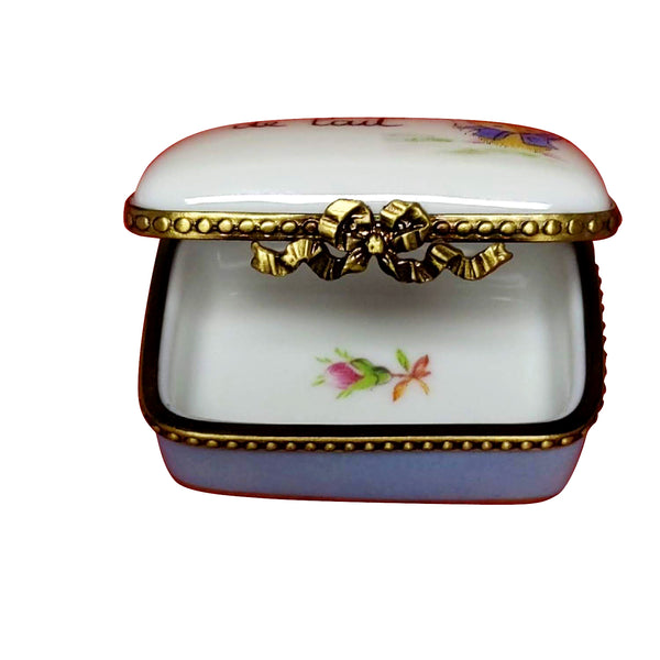 Load image into Gallery viewer, Dents De Lait Blue Rectangle Limoges Box