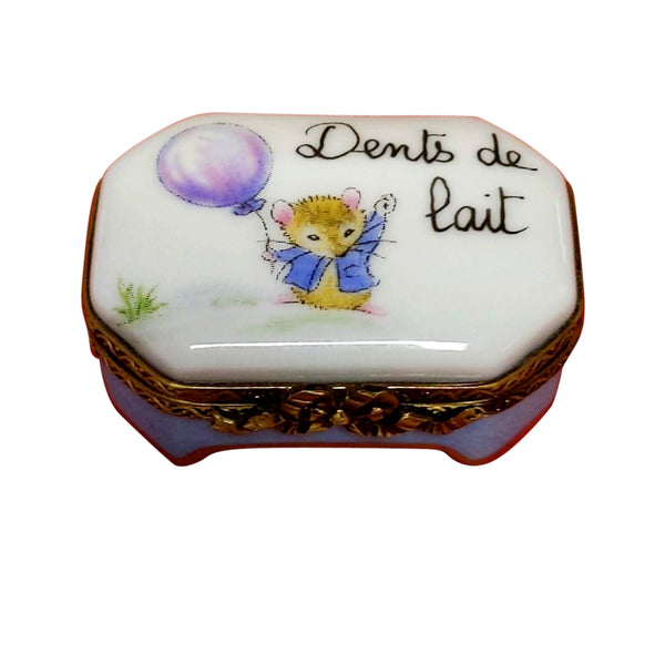 Load image into Gallery viewer, Dents De Lait Blue Footed Rectangle - Blue Coat Limoges Box
