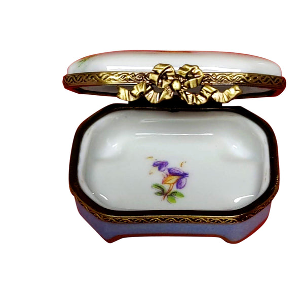 Load image into Gallery viewer, Dents De Lait Blue Footed Rectangle - Blue Coat Limoges Box