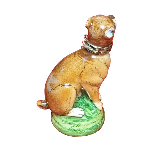 Load image into Gallery viewer, Boxer on Green Base - Hinged Around The Collar Limoges Box