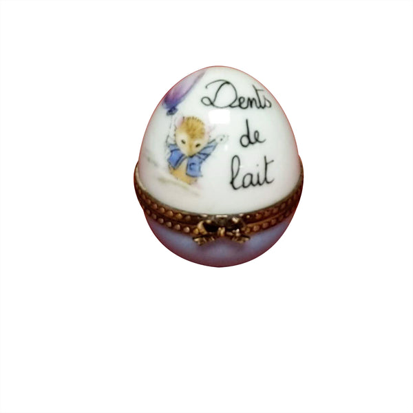 Load image into Gallery viewer, Blue Dents De Lait Egg "Baby Teeth" Limoges Box
