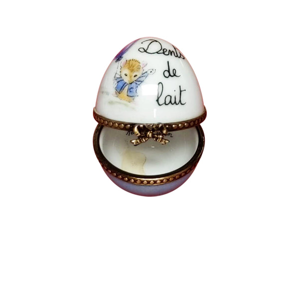 Load image into Gallery viewer, Blue Dents De Lait Egg "Baby Teeth" Limoges Box