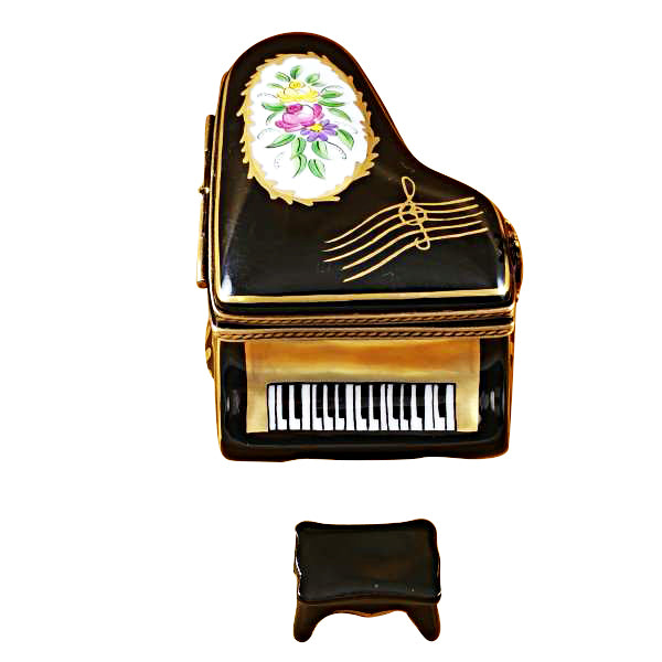 Load image into Gallery viewer, Rochard "Grand Piano Floral with Porcelain Bench" Limoges Box