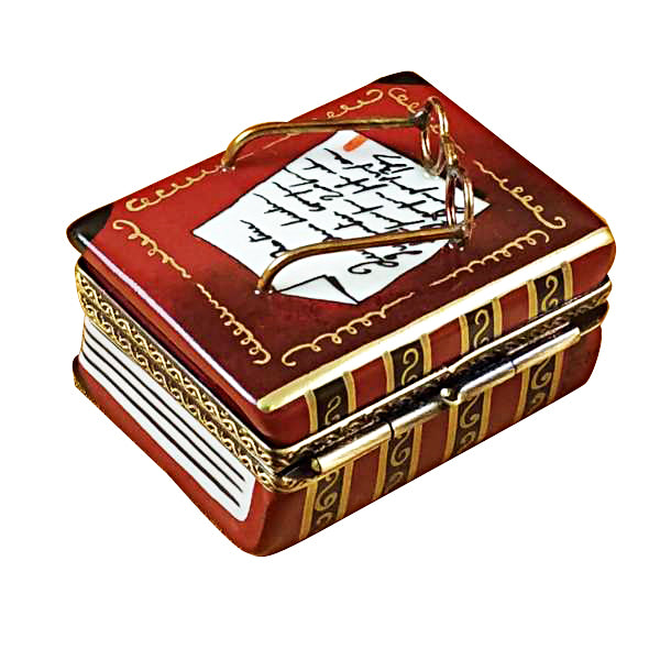 Load image into Gallery viewer, Rochard "Book with Glasses" Limoges Box