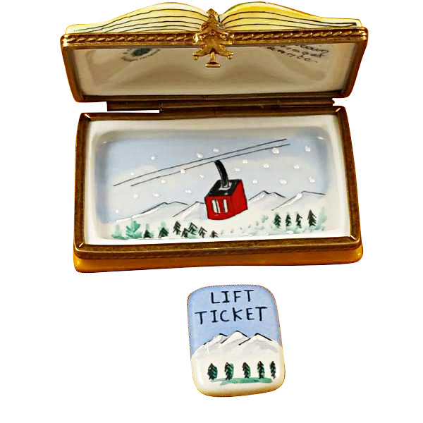 Load image into Gallery viewer, Rochard "Trail Map with Removable Lift Ticket" Limoges Box