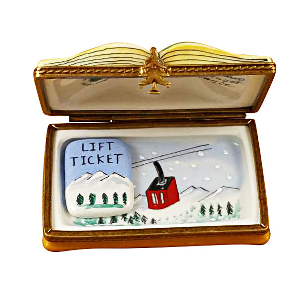 Load image into Gallery viewer, Rochard "Trail Map with Removable Lift Ticket" Limoges Box