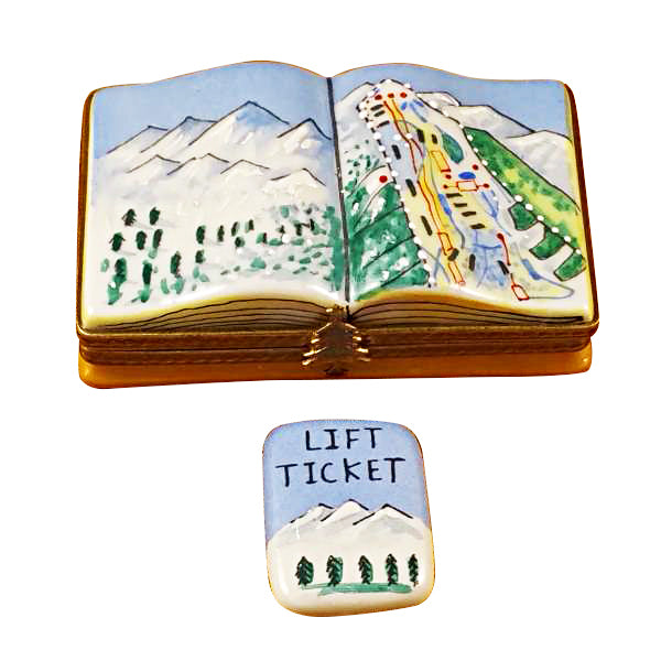 Load image into Gallery viewer, Rochard "Trail Map with Removable Lift Ticket" Limoges Box