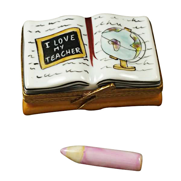 Load image into Gallery viewer, Rochard "I Love My Teacher Book" Limoges Box