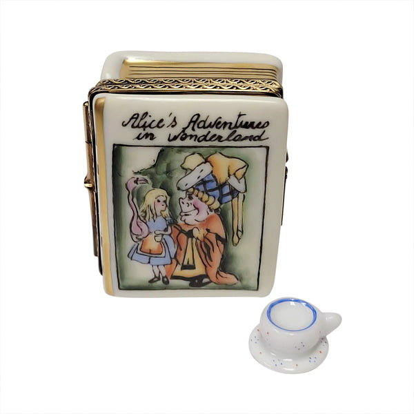 Load image into Gallery viewer, Rochard "Alice In Wonderland Book with Tea Cup" Limoges Box