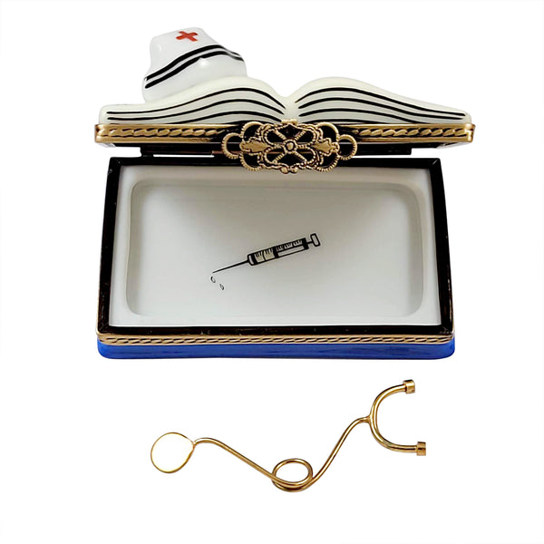 Load image into Gallery viewer, Rochard "Nursing Book with Stethoscope" Limoges Box