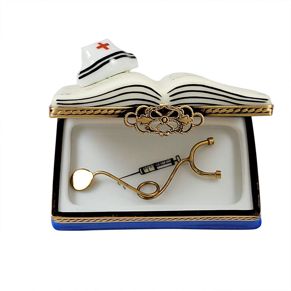 Load image into Gallery viewer, Rochard "Nursing Book with Stethoscope" Limoges Box