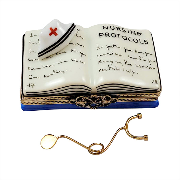 Load image into Gallery viewer, Rochard "Nursing Book with Stethoscope" Limoges Box