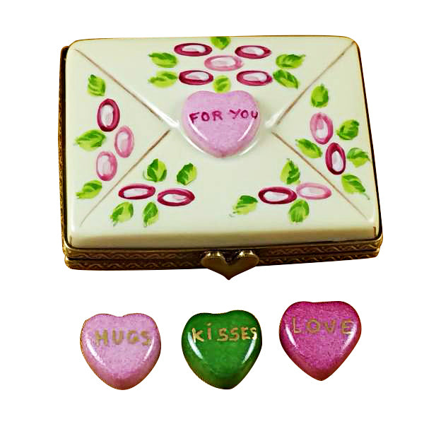 Load image into Gallery viewer, Rochard "Envelope - "For You" with Three Hearts" Limoges Box