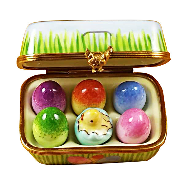Load image into Gallery viewer, Rochard "Easter Egg Box with Eggs" Limoges Box