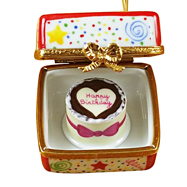 Load image into Gallery viewer, Rochard "Birthday Cake with Balloons and Confetti" Limoges Box