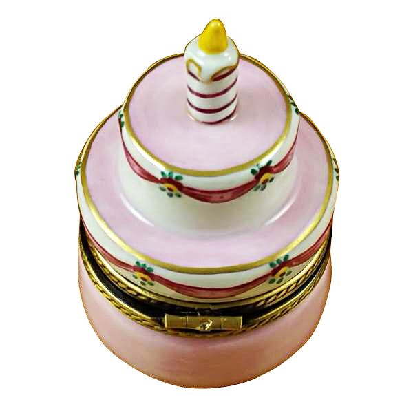 Load image into Gallery viewer, Rochard "Pink Birthday Cake with Candle" Limoges Box