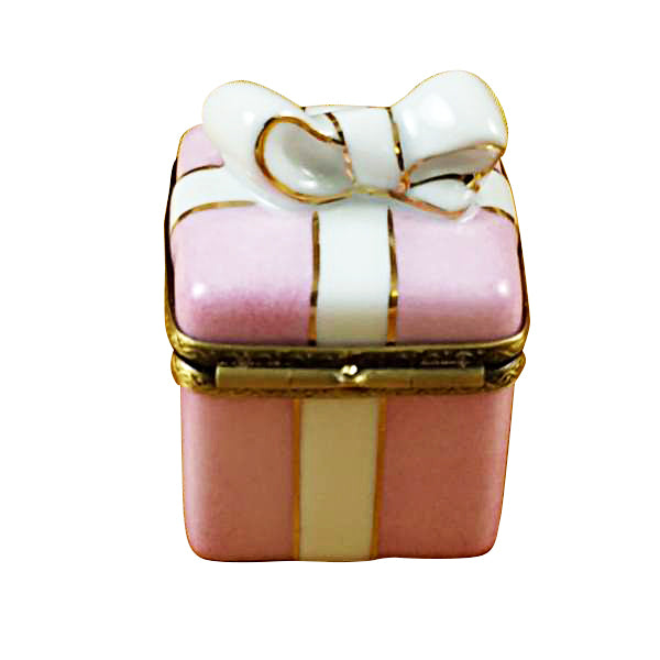 Load image into Gallery viewer, Rochard "Pink Gift Wrapped Box with Gold Ribbon" Limoges Box