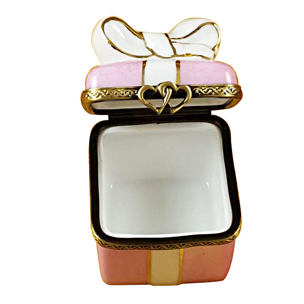 Load image into Gallery viewer, Rochard "Pink Gift Wrapped Box with Gold Ribbon" Limoges Box