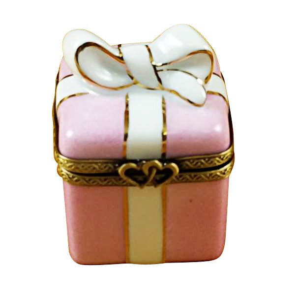 Load image into Gallery viewer, Rochard "Pink Gift Wrapped Box with Gold Ribbon" Limoges Box