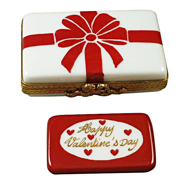 Load image into Gallery viewer, Rochard "Gift Box with Red Bow - Happy Valentine's Day" Limoges Box