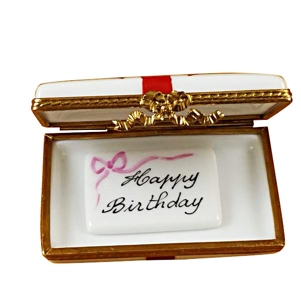 Load image into Gallery viewer, Rochard "Gift Box with Red Bow - Happy Birthday" Limoges Box