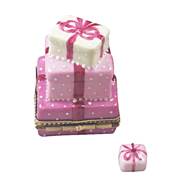 Load image into Gallery viewer, Rochard "Pink Birthday Cake with Present" Limoges Box