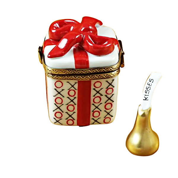 Load image into Gallery viewer, Rochard "Love Gift box with XO/XO & Removable Kiss" Limoges Box
