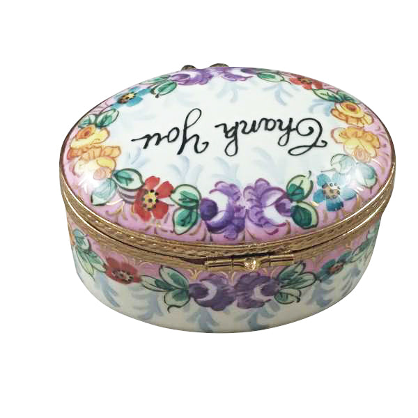 Load image into Gallery viewer, Rochard "Thank You Oval" Limoges Box