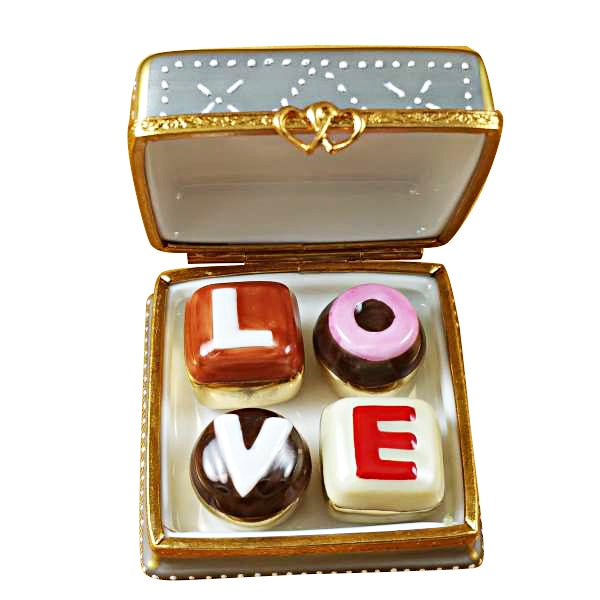 Load image into Gallery viewer, Rochard "Square Box with "Love" Truffles" Limoges Box