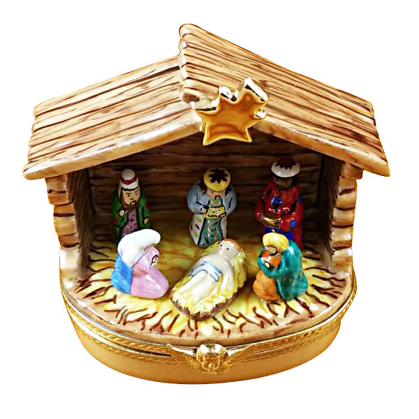 Load image into Gallery viewer, Rochard "Nativity Stable" Limoges Box