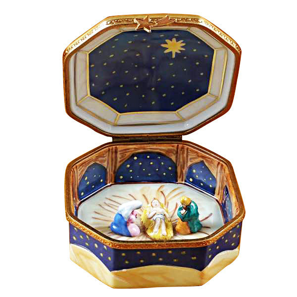 Load image into Gallery viewer, Rochard "Nativity Octagon" Limoges Box