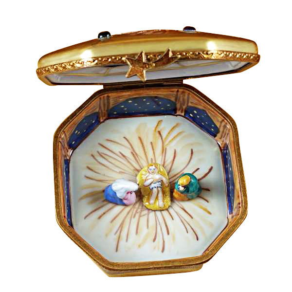 Load image into Gallery viewer, Rochard "Nativity Octagon" Limoges Box