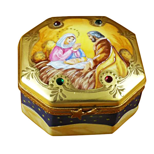 Load image into Gallery viewer, Rochard "Nativity Octagon" Limoges Box