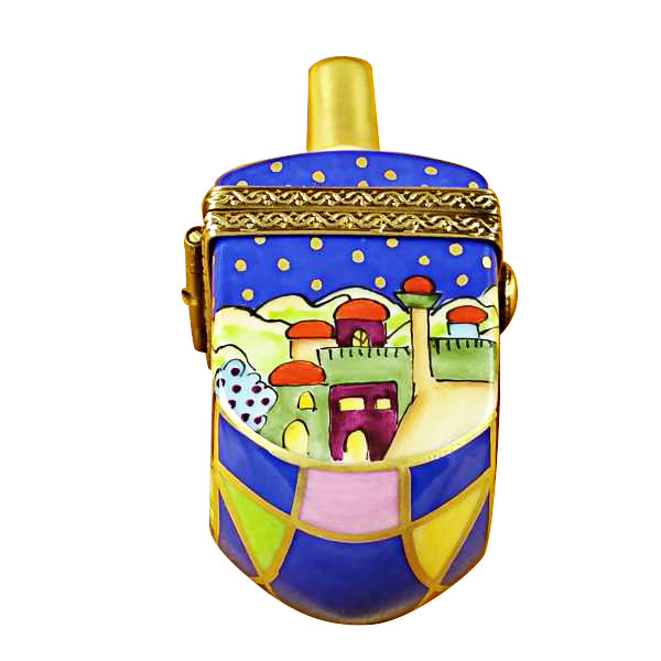 Load image into Gallery viewer, Rochard "Jerusalem Scene Dreidel" Limoges Box