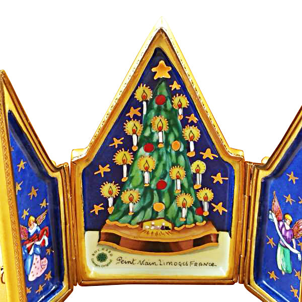 Load image into Gallery viewer, Rochard "Triptych Christmas Tree" Limoges Box