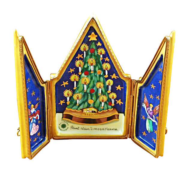 Load image into Gallery viewer, Rochard "Triptych Christmas Tree" Limoges Box
