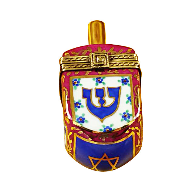 Load image into Gallery viewer, Rochard "Dreidel Blue & Maroon" Limoges Box