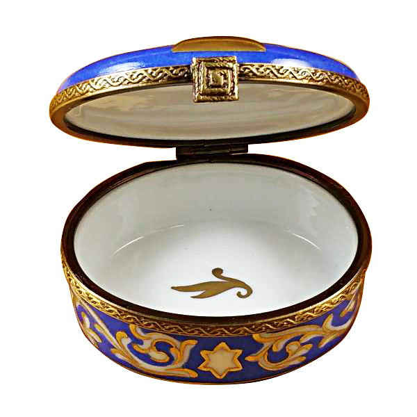 Load image into Gallery viewer, Rochard "Menorah - Blue" Limoges Box